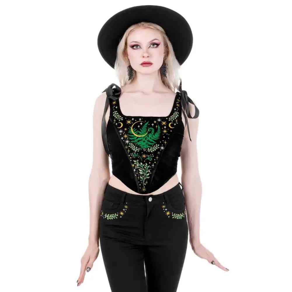 Restyle - Herbal Korset top - Zwart